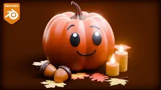 Cute Fall Pumpkin Scene 🎃 (Blender Artwork Breakdown)