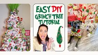 How to DIY a Grinch Whoville Christmas Tree - EASY Using Thrifted and Discounted Decor!