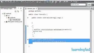 Creating, Using Methods in Java Programming Video Tutorial