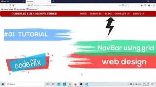 Simple Navigation bar |Navbar using grid html and css |navbar design| navbar html and|by codeflix