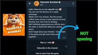 Hamster kombat not opening problem solved. telegram link not working , play in on click not opening
