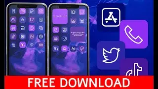 Purple blue theme app icons - free download