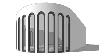 how to create arched windows on a curved wall in Sketchup