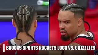 Dillon Brooks Rockets-themed hairstyle has the commentators impressed 🚀