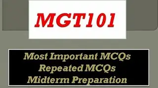 Mgt101 Midterm 2022 | Important and Repeated Mcqs Midterm | MGT101 Midterm Preparation