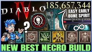 Diablo 4 - New Best BILLION Damage Necromancer Build - OP Bone Spirit Combo - Full Gear Skill Guide!