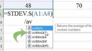 Usage of the sample CV function in Excel