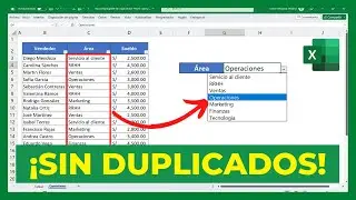 🔴Crear una LISTA DESPLEGABLE sin DUPLICADOS en Excel😉(El mejor Método)😱