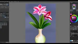 Digital Painting: Traditional Colors Flowers ( Rebelle 5 Pro  Flowers shading)