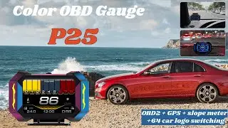 Latest P25 OBD2 Gauge + slope meter + speedometer + odometer all-in-one