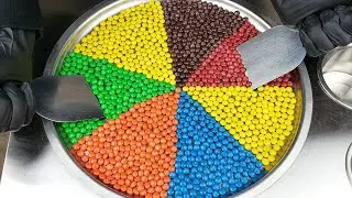 @jaouad_srerho  ASMR | oddly satisfying m&m's Ice Cream Rolls with many Colors crushing Food