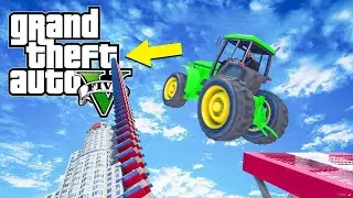 ПРЫЖОК В ВЫСОТУ НА ЧИТ ТРАКТОРЕ! ! ЭКСПЕРИМЕНТЫ В ГТА 5 МОДЫ! ОБЗОР МОДА В GTA 5 ИГРЫ ГТА ВИДЕО