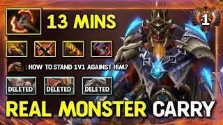 REAL MONSTER HARD CARRY Troll Warlord 13Mins BF Fast Farm Speed Vs. Lifestealer 7.36b DotA 2