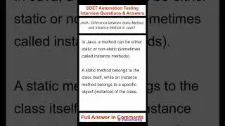 JAVA : Difference between a static method and an instance method in Java?