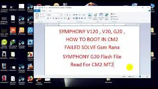 Haw to Symphony G20 ll Firmware ll Read Cm2 v120 v20 Cm2 ll Boot Error Solve ll Gsm Masud