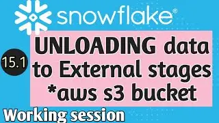 Data Unloading to external stages from snowflake tables | Unloading to aws s3 bucket #snowflake