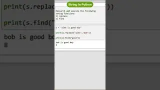 string in python replace and find method | python string | string methods