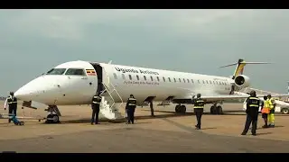 CEO Jenifer Bamuturaki flags off Uganda Aircraft CRJ 900 Bombardier  to Lusaka, Harare from Entebbe