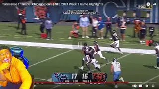 HE FELL TO KNEES LMAO! Tennessee Titans vs. Chicago Bears NFL 2024 Week 1 Game Highlights Reaction!