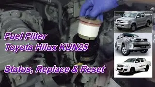 Toyota Hilux Vigo KUN25 Fuel Filter Diesel Filter: Status, Replace and Reset