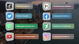 3D Professional Green Screen Glass Cube Social Media  Lower Third Pack