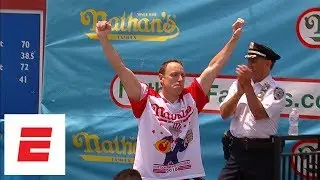 Joey Chestnut pummels record 74 hot dogs to win Nathan’s Hot Dog Eating Contest for 11th time | ESPN