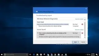 Fix one or more Network protocols are  missing Error on widows 10 , 8 1 and 7