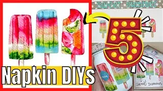 Napkin DIYs and Crafts for Summer Decorating on a Budget from Dollar Tree