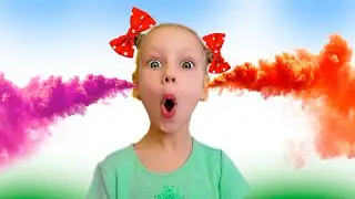 Started Red smoke. Nastya plays with dad firecrackers and fireworks. Children's series