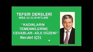 TEFSİR DERSLERİ-NİSÂ:32-35.ÂYETLERİ.   ‘’KADINLARIN TEMENNİLERİNE CEVABLAR- AİLE DÜZENİ’’
