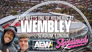 LUIS MEETS ONE OF HIS HEROS AT WEMBLEY STADIUM , LONDON.