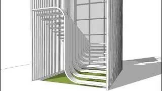 3d modeling a curved section stair using Sketchup