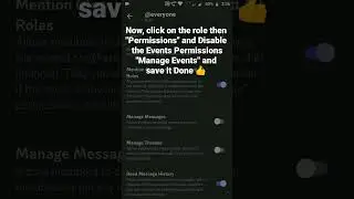 How to Disable Manage Events Permission in a role in Discord Mobile #roduz #discord #permission #how