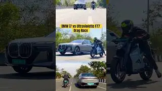 BMW i7 vs Ultraviolette F77 Drag Race | BikeWale 