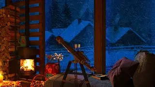 Sleep Well with Relaxing Blizzard and Fireplace in a Cozy Winter Cabin from Insomnia, Sleep Problems