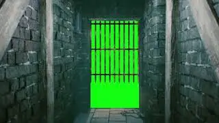 Modern Prison Door - 3D Doors Green Screen