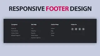 Responsive Footer Design using Html & Css