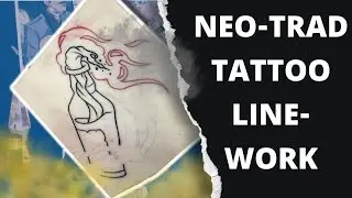 Neo-Traditional Line Work Tutorial| Molotov Cocktail Tattoo Design (Part 1)