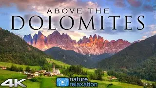 ABOVE THE DOLOMITES (4K) Italy 1 Hour Ambient Drone Film in 4K UHD + Calming Music for Stress Relief