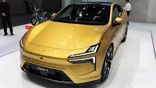 2024 Polestar 4 Golden Interior and Exterior 4K
