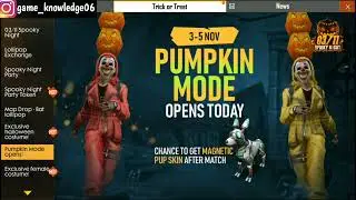 FREE FIRE HALLOWEEN PARTY EVENT🥳 | FREE FIRE NEW EVENT | FREE FIRE UPCOMING UPDATE