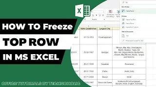 How to Freeze and Unfreeze the Top Row in Microsoft Excel