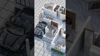 3d house plan 2 bedroom home 🏠 kerala 