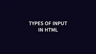 Types of Input element | HTML (Short Video) #Shorts