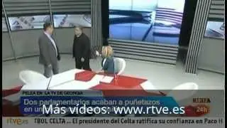 Pelea entre diputados en una televisión de Georgia