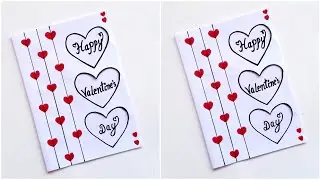 Easy & Beautiful white paper Handmade Happy Valentine's Day Card making 2023|DIY Love Greeting Card