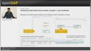 SAP Hana Performance Techniques Week3 Unit1   Health checks - SAP Learning