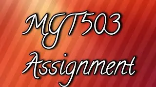 MGT503 Assignment 1 solution 2021