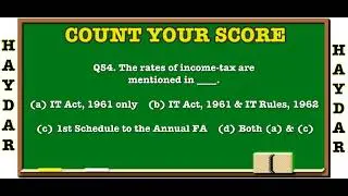 TEST 6 | Basic Concept Of Income Tax | CA IPCC @DeanTurn