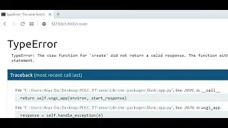 TypeError: The view function for 'create' did not return a valid response Aryadrj | IT